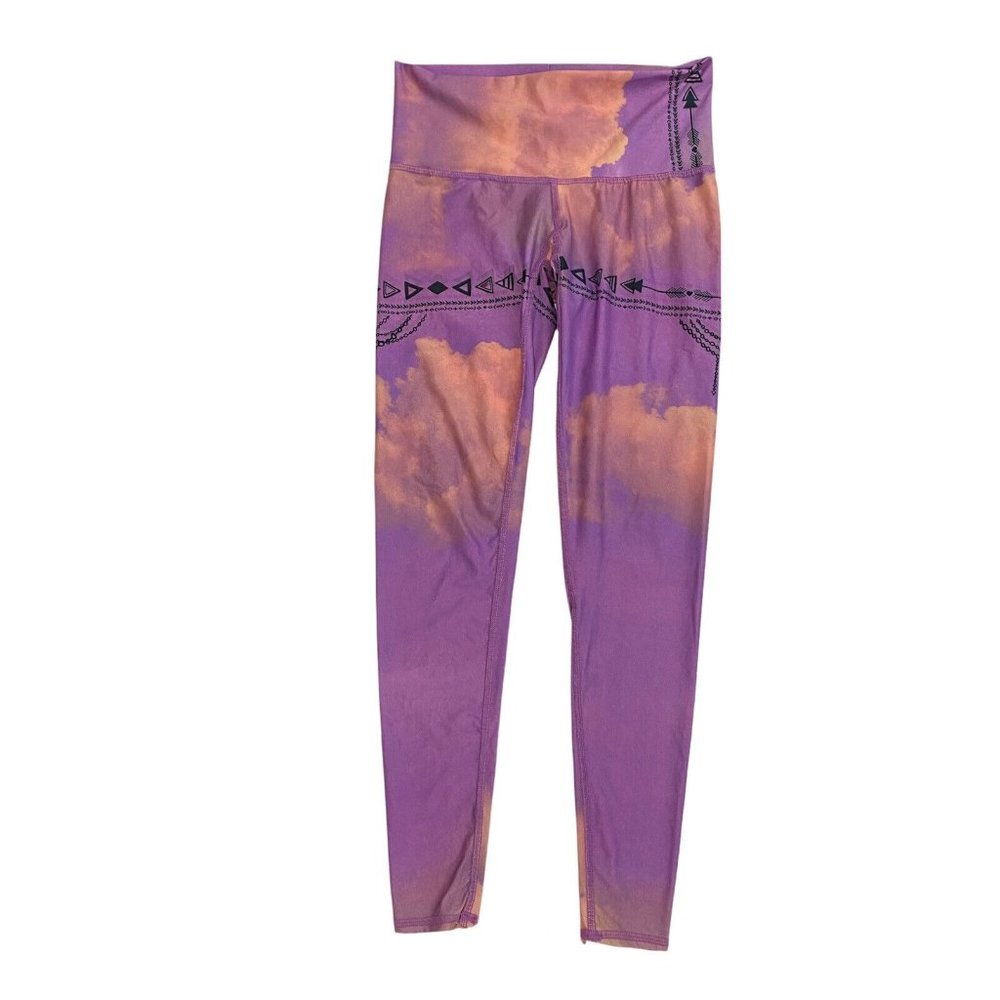 Teeki Yoga Leggings Purple Haze Sz S  Pilates Fitness Gym Made In USA - Picture 2 of 9